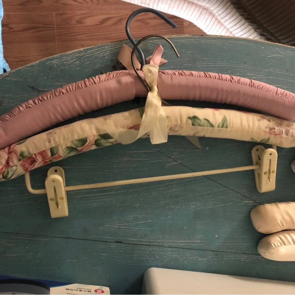 Padded Fabric Clothing Hangers in Pink and Floral - Soft Protective Hangers